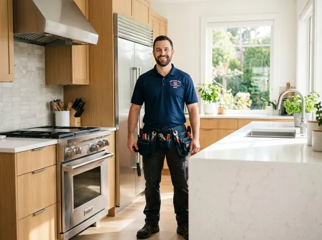 Appliance Repair Hero technician in a Arcadia, CA kitchen after an appliance repair